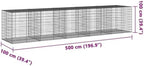 vidaXL Gabion Basket with Cover 196.9"x39.4"x39.4" Galvanized Iron - Image 3