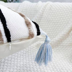 NUYECY Chenille and Cotton Long Pillow for Bed,Striped Textured Boho Long Lumbar Throw Pillow Cover 16x36,Neutral Accent Decorative Extra Long Body Pillow Case for Couch Sofa Bedroom,Khaki - Image 3