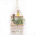 TENEWEE Boho Macrame Hanging Wall Shelf for Plant & Books Display 2-Tier by TENEWEE