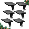 HMASYO Christmas Stocking Holders for Mantle Set of 6, Black Heavy Duty Iron Stocking Hangers Base, Low Profile Weighted Stocking Holder Hooks for Fireplace Tabletop Shelf Christmas Decoration by HMASYO