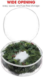 ProPik Christmas Wreath Storage Bag - 2 Pack Artificial Christmas Wreath Storage Container- Garland Holiday Wreath Storage Holder –Water Proof Transparent Clear PVC - with Handles (White, 48 Inch) - Image 3