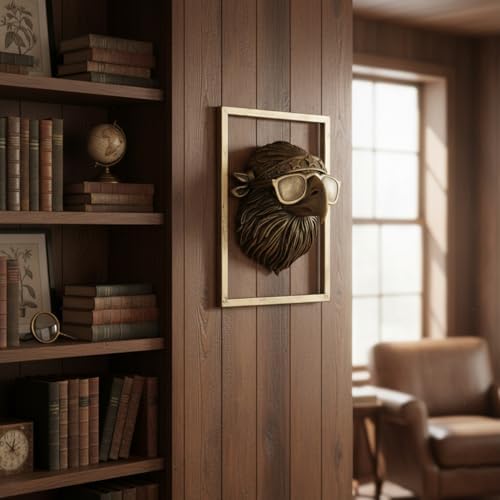 Animal Heads Wall Decor (Includes Metal Frame) 250 anniversary usa merchandise Resin Eagle Patriotic Decoration Wall Hanging 4th of July Decorations Gold vintage Wall Sculpture for Living Room Bedroom Office(Eagle) - Image 5