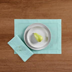 Solino Home Cotton Linen Napkins Pastel Turquoise, 20 x 20 in, Set of 4 - Image 2