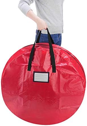 Christmas Tree & Wreath Storage Bags- Set of 2- For 9 Foot Artificial Trees & 30” Holiday Wreaths- Protect Decorations & Inflatables by Elf Stor (Red) - Image 5