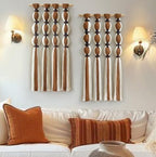 IOWER 2Pcs Macrame Wall Hanging Brown Fiber Wall Decor 15.7" W *31" L - Image 2
