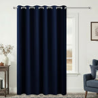 Blackout Patio Sliding Door Curtains 96 Inches Long, Extra Wide Soundproof Light Blocking Thermal Black Out Drapes for Bedroom Living Room, 84" W x 96" L, 1 Panel, Navy Blue, Cortinas para Sala by KOUFALL