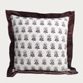 Palm & Loom 100% Cotton Linen Cushion Cover - Decorative Throw Pillow Case with Grey & Wine Print with Flange - Modern Traditional Living Room, Bedroom Pillow Cover (Jama, 20" x 20" (Pack of 1)) by PalmLoom