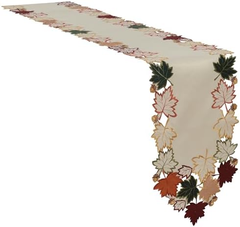 Decozen Cream White Table Runner - European Embroidery Dresser Decor Scarf for Home, Kitchen, Dining, and Wedding - 14 x 108 Inches - Valentines Day Decor - The Falling Petals Collection - Image 4