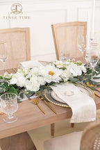 TINGE TIME Flower Garlands, 2 PCS Artificial Eucalyptus Garlands, Handcraft Artificial Rose Garland for Arch Wedding Sweetheart Table Ceremony Backdrop Decorations for Home (IvoryWhite) - Image 4