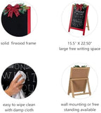 Glitzhome 24"H Christmas Wooden Easel Porch Sign,Farmhouse Standing Porch Decor with Pine & Plaid Bow,Merry Christmas Welcome Sign for Holiday Front Porch Outdoor Decorations - Image 5