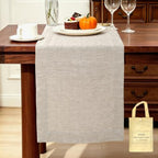 Linen Table Runner 14X144 Inches,100% French Linen Tablerunner,Machine Washable Dining Table Runner for Fall,Wedding,Party,Halloween,Christmas(Natural Linen) by LLinenWorld
