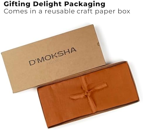 Classic Linen™ by D'Moksha, Rust Table Runner 120 Inches Long, 100% Pure Linen, 14 x 120 Inch Table Runner for Dresser, Dining- Fall, Weddings, Outdoor Hosting - Image 4