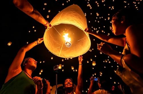 Paper Lanterns 20Pcs Set, Including Hanging Rectangular, Suitable for Home Decor, Birthday Parties, Weddings, Christmas, Easter, New Year’s Celebrations, Sky Lanterns to Release in Sky.（Colorful） - Image 4