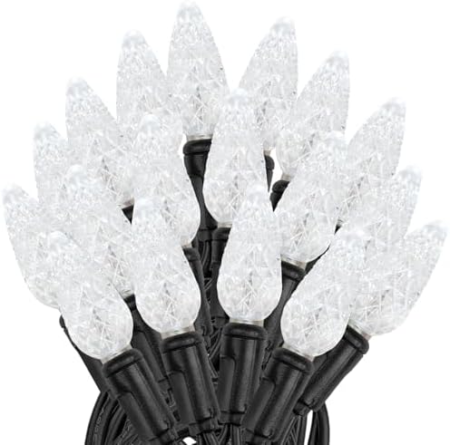 Novelty Lights 24FT 70 LED C6 Pure White Permanent Christmas Lights by NoveltyLights-LightExperts