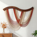 Warm Neutral Macrame Wall Hanging Dip Dyed Yarn Wall Art, Modern Boho Decor by Mindsoft