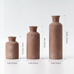 LUKA Ceramic Rustic Farmhouse Vase Set of 3,Terracotta Vases for Home Decor - Image 3