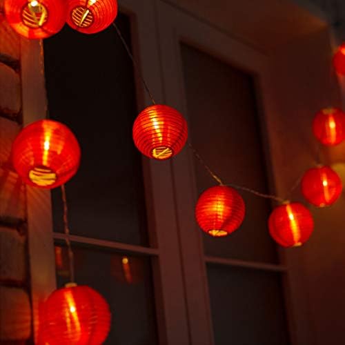 Red Lantern String Lights 19.6ft 40 LEDs Battery Operated with Remote Control Hanging Lanterns String Lights for Chinese New Year,Spring Festival,Wedding,Party Decoration,Christmas - Image 2