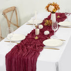 12 Pack Burgundy Cheesecloth Table Runner,20x120 in Table Runner - Image 5