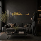 iwa concept Bismillah Islamic Metal Wall Art, Basmala Arabic Calligraphy Decor, Housewarming Gift for Muslims at Ramadan, Eid and Hajj (27.2 x 5.9 inches, Gold) - Image 2