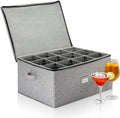 Stack Store Plus More Hard Shell Goblets Storage Box with Dividers - 21" W x 15.5" D x 10" H - Stackable with Fully Padded Interior - Great for Cocktail and Wide Bar Glasses by Stozu