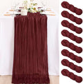 Burgundy Cheesecloth Table Runner Fall Dinning Runner for Christmas, 8 Pack by MLMC
