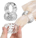 Crystal Napkin Rings Holders - 2 Inch Set of 4, Party Wedding Set Christmas Decorations for Table Dinner by DONOUCLS