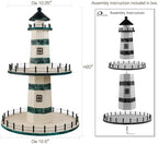SAILINGSTORY Lighthouse Tiered Tray Stand Coastal Beach Decor Teal - Image 2