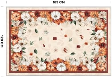 Artoid Mode Pumpkins Floral Corns Fall Area Rug 4x6 Feet - Image 2