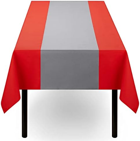 Disposable Table Runner for Dining Table, 16" 20-Pack Linen-Like Grey Paper Table Runners for Party, Wedding Or Event - Image 3