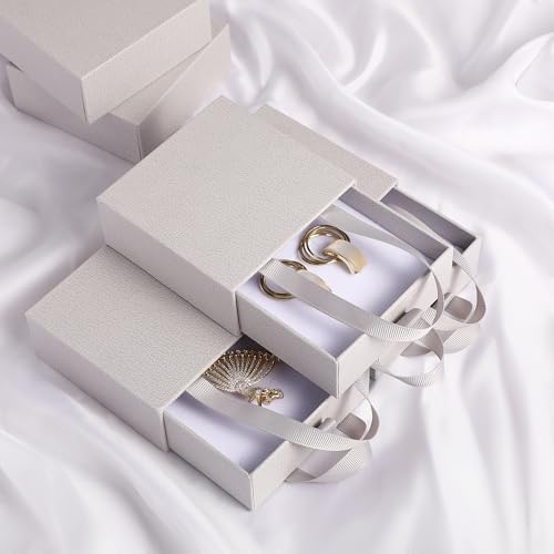 PUPPYSEW 40 pcs paper boxes 9 x 9 x 3.5 cm, grey luxury gift storage, jewelry gift storage box for earrings necklaces bracelets rings - Image 6