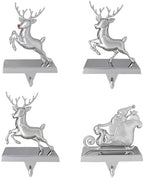 Set of 4 Santa Sleigh Christmas Stocking Holders, Christmas Decorations by K9King