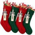 houscly 18 Inch Personalized Christmas Stockings, 4 Pack Red Green by houscly
