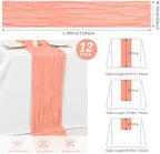 12 Pack Coral Cheesecloth Table Runner,20x120 in Table Runner - Image 2