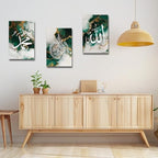 PBXBJY Islamic Canvas Wall Art Allah Picture Ayatul Kursi Wall Decor 3 Panels Muslim Painting Arabic Calligraphy Prints Quran Ramadan Home Decor (Islamic-1, (16.00" x 24.00" x 3PCS)) - Image 3