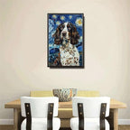 Metal Sign Vintage Tin Sign English Springer Starry Night Springer Lively in Night for Home Countryside and Seasonal Celebrations Corrosion Resistant Aluminum 6×8 Inches with Metal Frame - Image 4