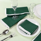 FINGERCRAFT Lace Cloth Napkins, 100% Cotton, 12 Pack, 20x20 Inch Eden Green - Image 3