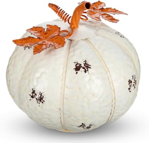 Metallic Fall Pumpkin Decor, Handcrafted Harvest Autumn Table Accent by Arborus