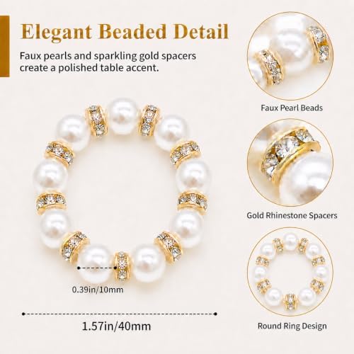 200 Pack Bulk Pearl Napkin Rings and Holders for Cloth Napkins - Image 2