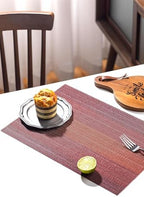 LEXMORE PlaceMats Set of 12 Vinyl/Plastic Woven Place Mats for Kitchen Table Indoor/Outdoor Washable PlaceMat Wipeable Dining Table Mats(Pomegranate Parade) - Image 7
