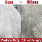 Multiwins 60 Inch Faux Fur Christmas Tree Skirt, Fluffy Plush Skirt for Christmas Tree, White Christmas Tree Rug Skirt Perfect for Christmas Party Decorations - Image 5