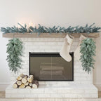 4 Pcs Norfolk Pine Snow Teardrop Swag, Faux Chirstmas Teardrop Door Swag - Image 4