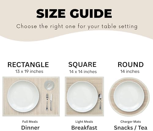 Hausattire Bamboo Placemats, Beige, Set of 10 - Image 7