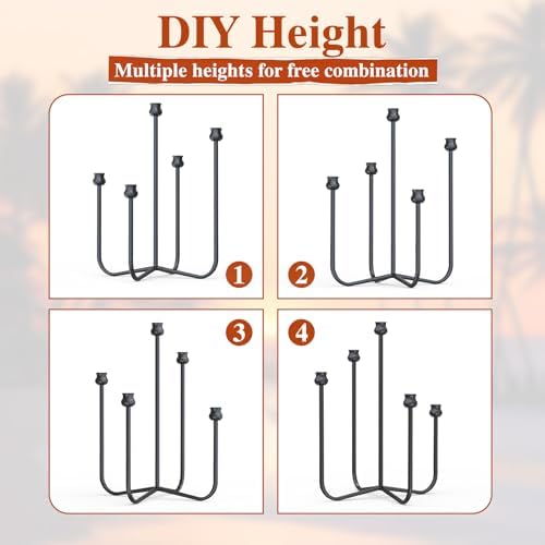 16-inch Iron Candlestick Holders, 5-Arm Taper Candle Holder - Image 3