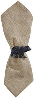 Park Designs Black Bear Napkin Ring Set of 4, Metal by ParkDesigns