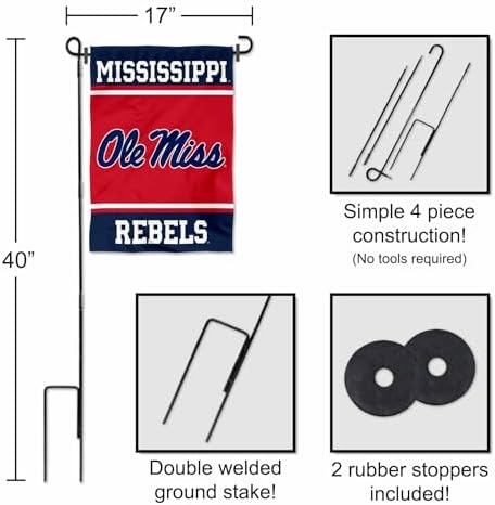 Ole Miss Garden Flag with Stand Holder - Image 3