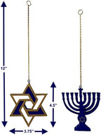 S/4 Hanukkah Jewish Ornaments Star of David & Menorah Collectible Decor Winter Decoration (S/4 Ornaments) - Image 6