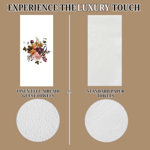 Guest Towel Printed Airlaid Linen-Feel Disposable Hand Towels for Thanksgiving Fall Holiday Party Buffet & Dinner (64, Autumn Cluster) - Image 4