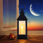 Hoolerry 24set Mini Lantern with LED Candle Halloween Wedding Decor, Black - Image 5