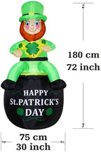 6 FT St. Patrick's Day Inflatable Leprechaun, Blow up Leprechaun Sits on Cornucopia Outdoor Decoration with LED Lights, for Yard Garden Lawn Front Door Holiday Decor (6FT Leprechaun on Cornucopia) - Image 7