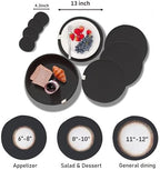 9-Piece Round Cotton Rope Placemats, Coasters & Holder, Black - Image 6